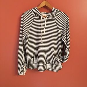 Lily White Black and White Striped Pullover